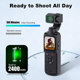 AT-M105 Pocket Gimbal Vlog Camera, 4K HD Handheld Video Camera，black，32GB - 45-Degree Angle