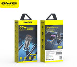 C-857 33W PD Fast Car Charger, Dual Port Cigarette Lighter Power Adapter，coffee