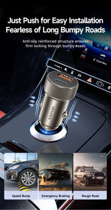 C-857 33W PD Fast Car Charger, Dual Port Cigarette Lighter Power Adapter，coffee - Low Angle