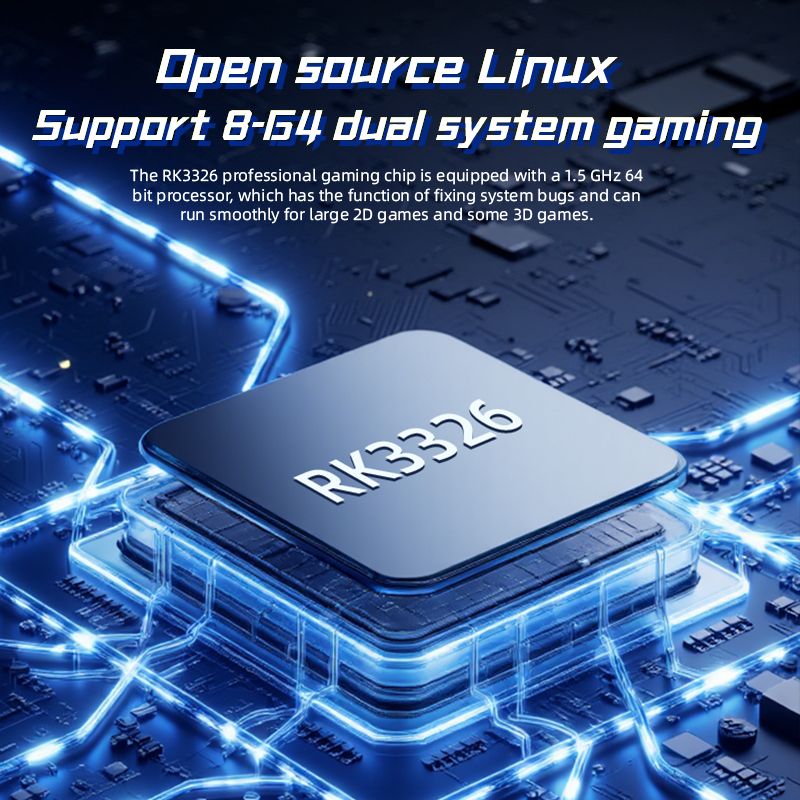 DC35V Retro Handheld Game Console, 3.5‑Inch IPS Screen Open Source Linux System，black