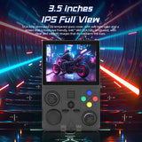 DC35V Retro Handheld Game Console, 3.5‑Inch IPS Screen Open Source Linux System，gray