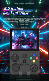 DC35V Retro Handheld Game Console, 3.5‑Inch IPS Screen Open Source Linux System，gray