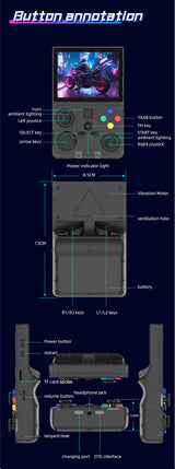DC35V Retro Handheld Game Console, 3.5‑Inch IPS Screen Open Source Linux System，gray - Extra Image