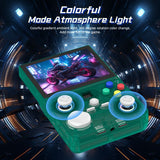 DC35V Retro Handheld Game Console, 3.5‑Inch IPS Screen Open Source Linux System，Translucent green - 45-Degree Angle
