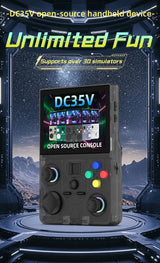 DC35V Retro Handheld Game Console, 3.5‑Inch IPS Screen Open Source Linux System，Translucent green