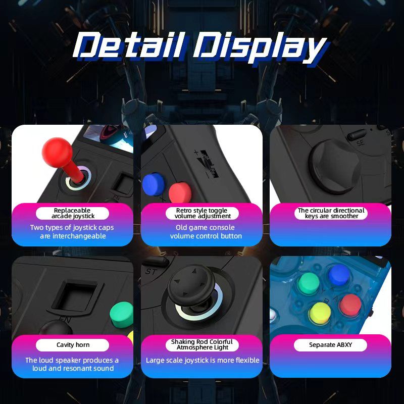 DC40V Retro Handheld Game Console, 4 Inch IPS Display, 64GB 20000+ Preloaded Retro Games，Indigo blue
