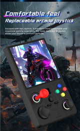 DC40V Retro Handheld Game Console, 4 Inch IPS Display, 64GB 20000+ Preloaded Retro Games，white - Close-Up Angle