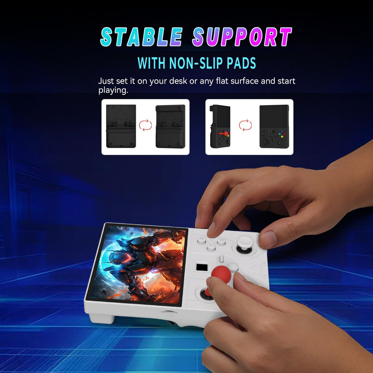 DC45V Retro Handheld Game Console, 4.5‑Inch HD IPS Full View Screen，blue