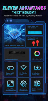 DC45V Retro Handheld Game Console, 4.5‑Inch HD IPS Full View Screen，blue - Extra Image