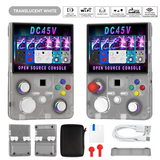 DC45V Retro Handheld Game Console, 4.5‑Inch HD IPS Full View Screen，translucent white