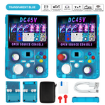 DC45V Retro Handheld Game Console, 4.5‑Inch HD IPS Full View Screen，transparent blue