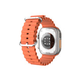 DT Ultra 4 Smart Watch Full Touch Screen Fitness Tracker for Men Women，Orange - Top-Down View