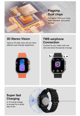 DT Ultra 4 Smart Watch Full Touch Screen Fitness Tracker for Men Women，Orange