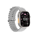 DT Ultra 4 Smart Watch Full Touch Screen Fitness Tracker for Men Women，White - Front View