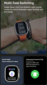 DT8-Ultra Large Screen Smart Watch,orange - Extra Image