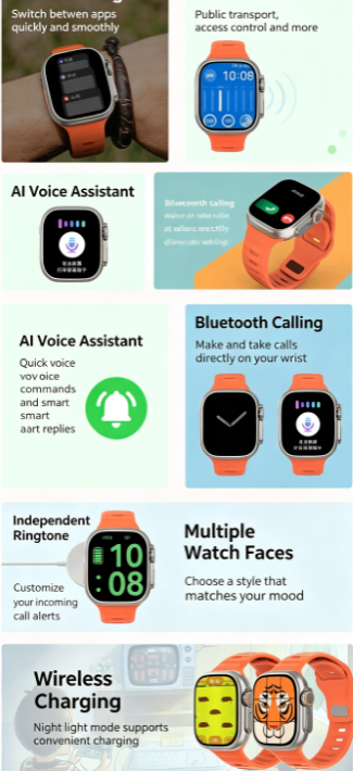 DT8-Ultra Large Screen Smart Watch,orange