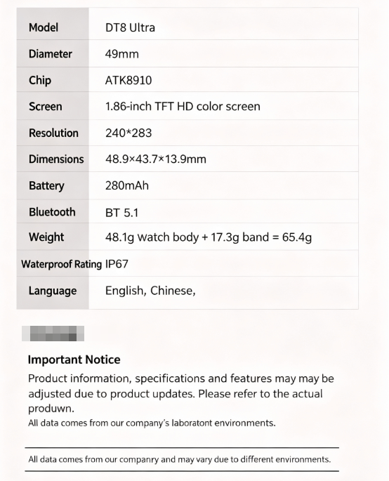 DT8-Ultra Large Screen Smart Watch,orange