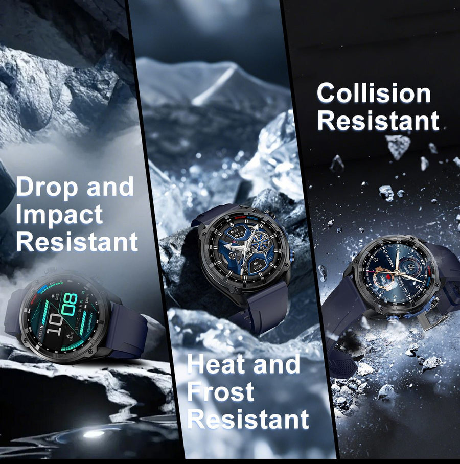 DTG1 GPS Smart Watch, AMOLED Touchscreen, 860mAh Battery, 3ATM Waterproof, Bluetooth Call,Blue