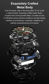 DTG1 GPS Smart Watch, AMOLED Touchscreen, 860mAh Battery, 3ATM Waterproof, Bluetooth Call,Blue