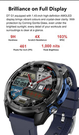 DTG1 GPS Smart Watch, AMOLED Touchscreen, 860mAh Battery, 3ATM Waterproof, Bluetooth Call,Blue - Extra Image