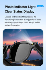 Dth03 AI Smart Sunglasses, UV400 Protection Bluetooth Call Audio Glasses，pink - Extra Image