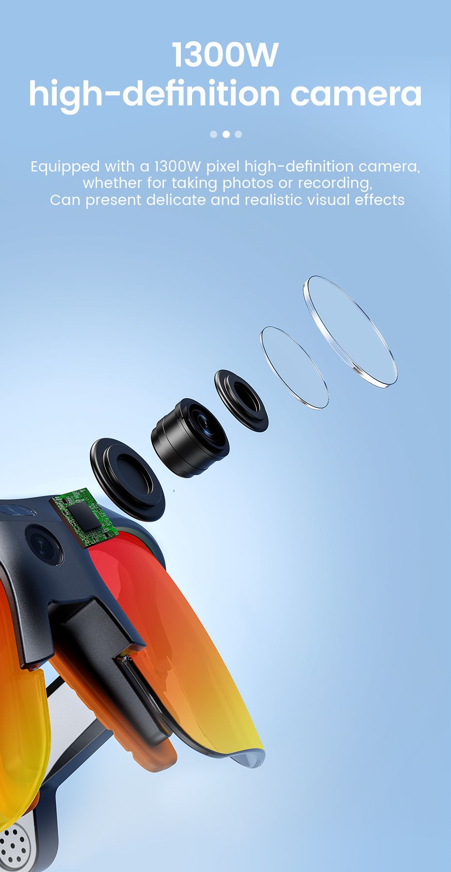 E08 Smart Bluetooth Cycling Sunglasses with Camera, UV400 Outdoor Sports Glasses，orange