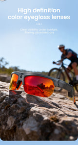 E08 Smart Bluetooth Cycling Sunglasses with Camera, UV400 Outdoor Sports Glasses，orange