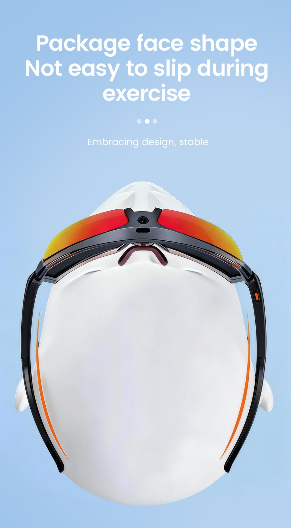 E08 Smart Bluetooth Cycling Sunglasses with Camera, UV400 Outdoor Sports Glasses，orange