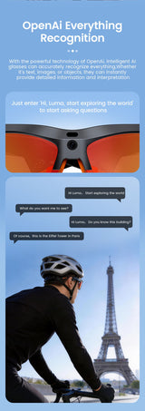 E08 Smart Bluetooth Cycling Sunglasses with Camera, UV400 Outdoor Sports Glasses，orange