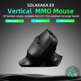 Solakaka E9 3 Mode Vertical Ergonomic Mouse, black - Side View