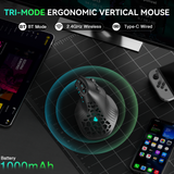 Solakaka E9 3 Mode Vertical Ergonomic Mouse, black - Top-Down View