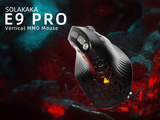 Solakaka E9PRO Tri‑Mode Vertical Ergonomic MMO Gaming Mouse, 10 Programmable Side Buttons, RGB Backlit Rechargeable Wireless Mouse,Black-Gray - Side View