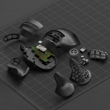 Solakaka E9PRO Tri‑Mode Vertical Ergonomic MMO Gaming Mouse, 10 Programmable Side Buttons, RGB Backlit Rechargeable Wireless Mouse,Black-Gray - Low Angle