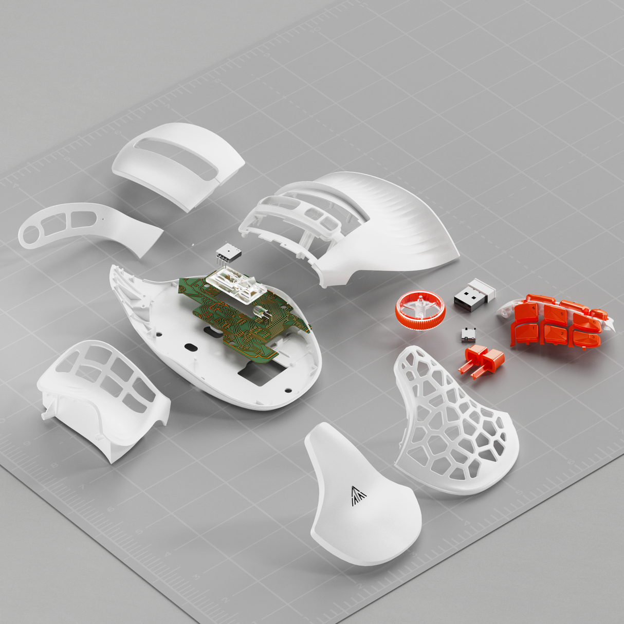 Solakaka E9PRO Tri‑Mode Vertical Ergonomic MMO Gaming Mouse, 10 Programmable Side Buttons, RGB Backlit Rechargeable Wireless Mouse,White-Orange