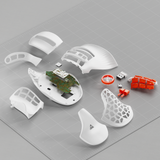Solakaka E9PRO Tri‑Mode Vertical Ergonomic MMO Gaming Mouse, 10 Programmable Side Buttons, RGB Backlit Rechargeable Wireless Mouse,White-Orange