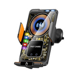 F1 Fast Wireless Car Charger Auto Sensor Phone Mount Holder，black - Front View