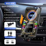 F1 Fast Wireless Car Charger Auto Sensor Phone Mount Holder，black - 45-Degree Angle