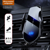 FJ22 Auto Clamping Wireless Car Charger Mount Infrared Air Vent Phone Holder，black - Front View