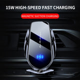 FJ22 Auto Clamping Wireless Car Charger Mount Infrared Air Vent Phone Holder，blue - 45-Degree Angle