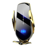 FJ22 Auto Clamping Wireless Car Charger Mount Infrared Air Vent Phone Holder，Golden