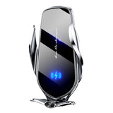 FJ22 Auto Clamping Wireless Car Charger Mount Infrared Air Vent Phone Holder，Silver