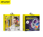 AWEI GM11 Wired Gaming Over‑Ear Headset, 50mm Driver 7.1 Surround Sound, USB & 3.5mm Jack,white