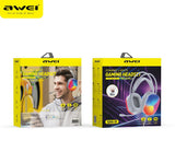 AWEI GM11 Wired Gaming Over‑Ear Headset, 50mm Driver 7.1 Surround Sound, USB & 3.5mm Jack,white - Front View