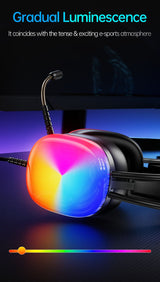 AWEI GM11 Wired Gaming Over‑Ear Headset, 50mm Driver 7.1 Surround Sound, USB & 3.5mm Jack,white - Low Angle