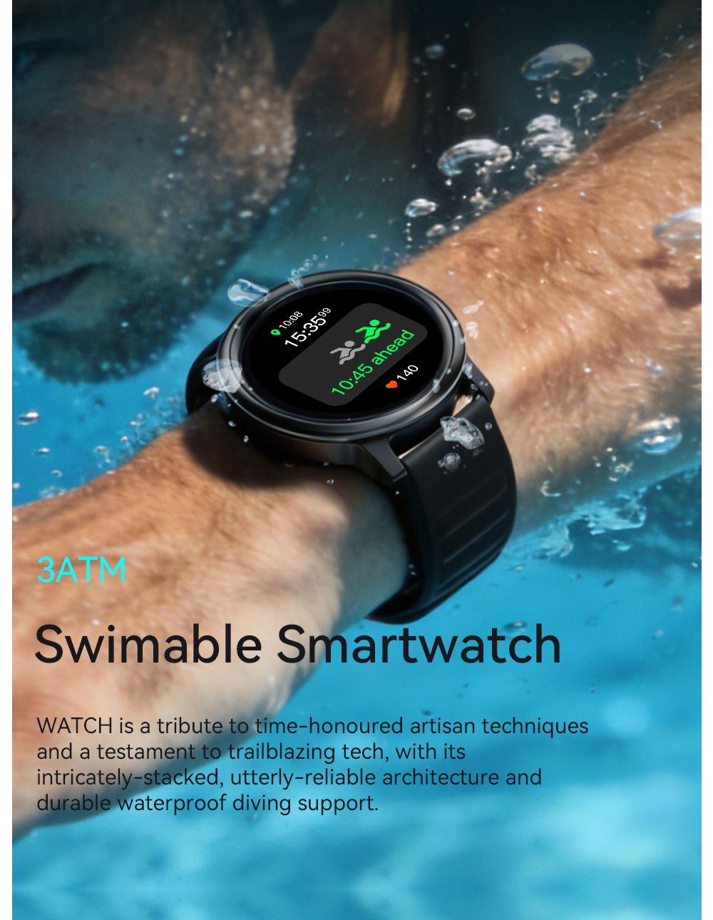 GTR15 Bluetooth Call Smart Watch 1.43 Inch Screen Waterproof Fitness Tracker，pink