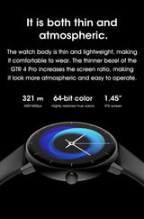 GTR4 Pro Bluetooth Call Smart Watch, Waterproof Fitness Tracker with Heart Rate Sleep Monitor for Android iOS，blue