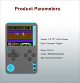 K10 Handheld Retro Game Console Built-in Classic Games，blue