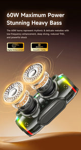AWEI KA12 60W Outdoor Wireless Bluetooth Speaker,black - 45-Degree Angle