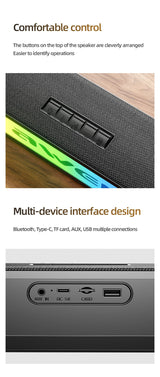 AWEI KA23 Wireless Bluetooth Soundbar, RGB Dynamic Lighting Stereo Speaker，black - Extra Image