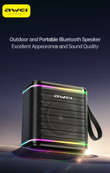 AWEI KA3 20W Wireless Bluetooth Soundbar，black - Front View